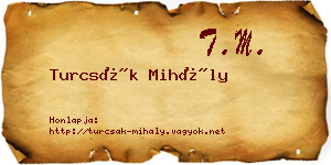 Turcsák Mihály névjegykártya